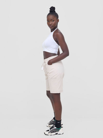 Zoya Nia Cargo Shorts - Beige - Shopzetu