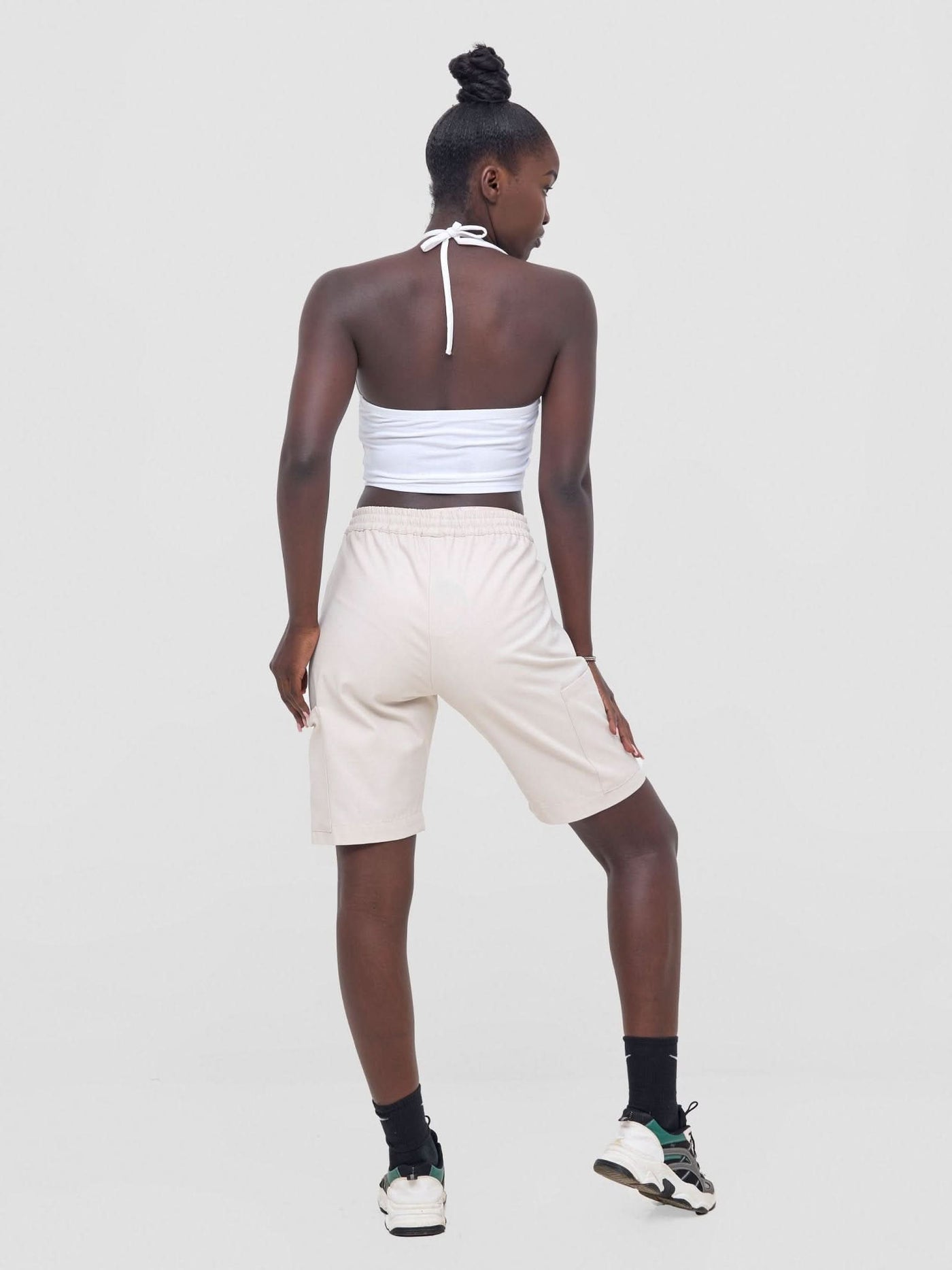 Zoya Nia Cargo Shorts - Beige - Shopzetu