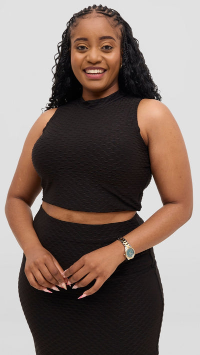Vivo Kaisa Maxi Skirt - Black Hill Texture - Shopzetu