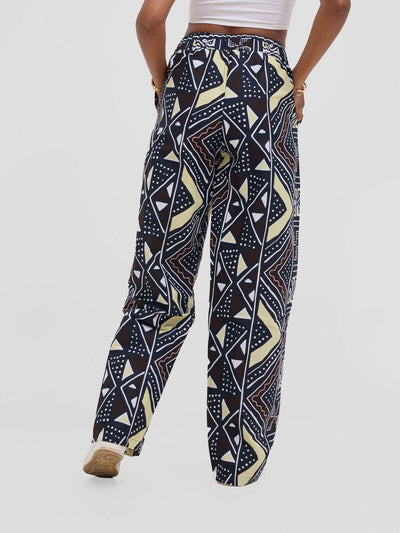 Gravio Fashions Hibo Ankara Pant - Cream - Shopzetu