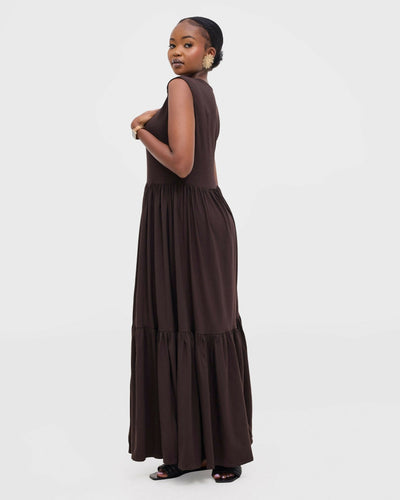Gravio Margo Dress - Choco / Brown - Shopzetu