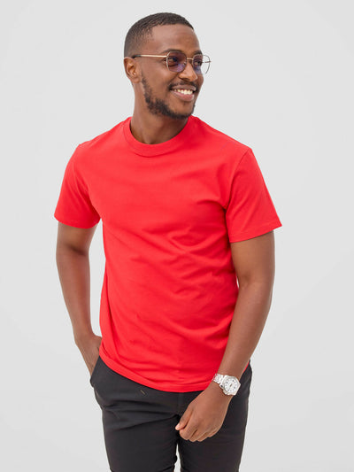 Zuria Fashions Unisex Roundneck T-shirt - Red - Shopzetu