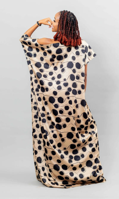 Afriwia Oak Kaftan Dress - Nude - Shopzetu