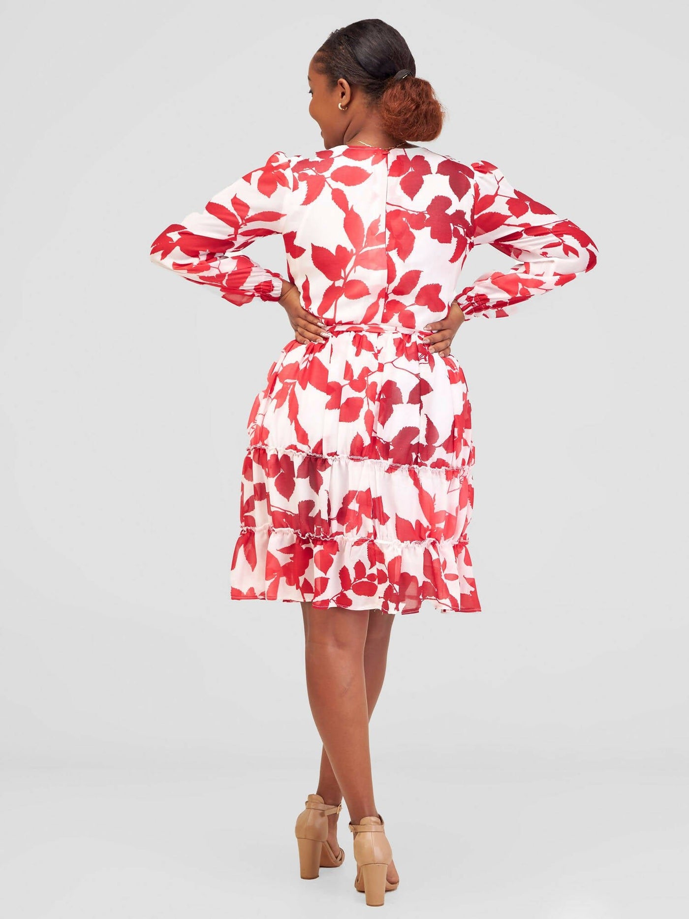 Kakiba collection Nyako Dress - White / Red - Shopzetu