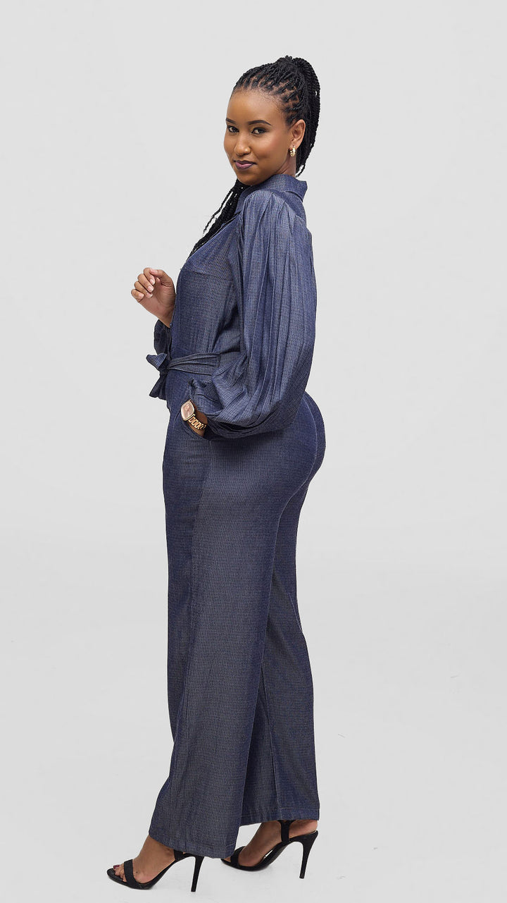 Marumara Creations Pema Light Denim Jumpsuit-Blue