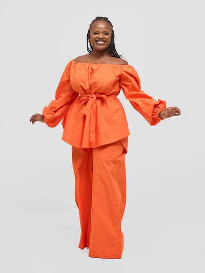 Eyane Africa Mali Two Piece set - Burnt Orange - Shopzetu