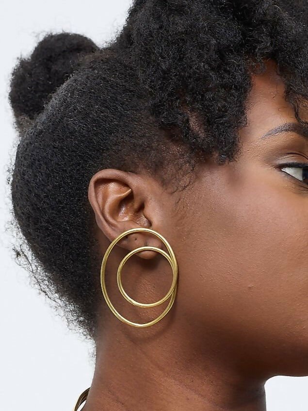 Purely Brass Ahadi Brass Earring - Gold - Shopzetu