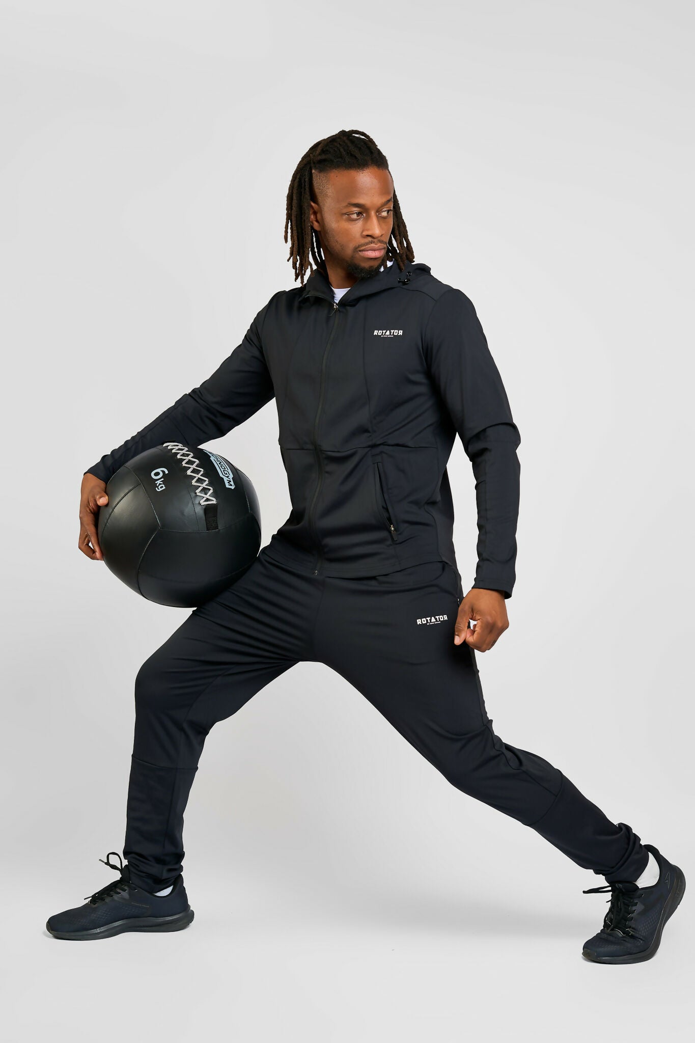 Rotator Active Wear Performance Tracksuit Set - Black - Shopzetu