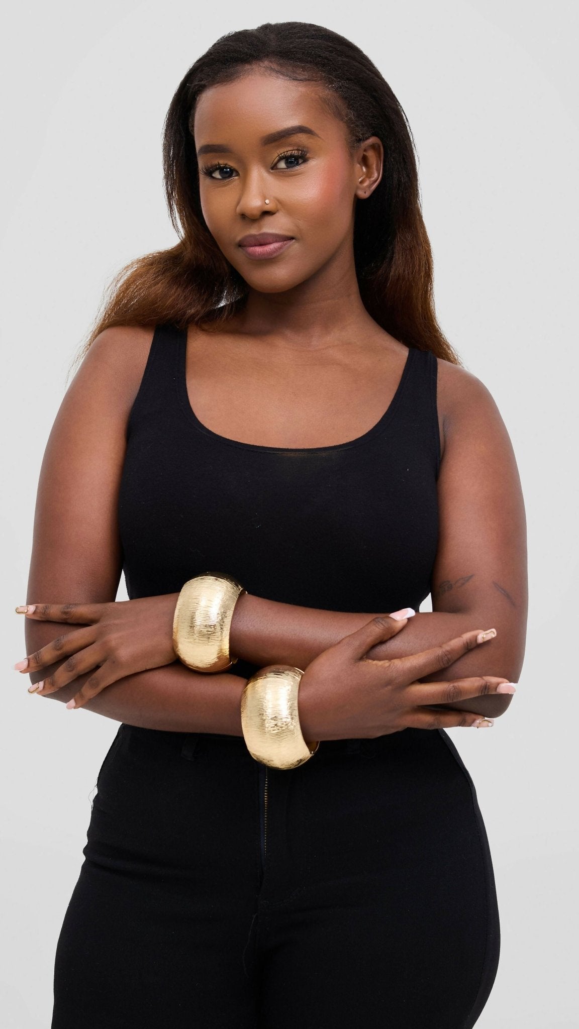 Afrodame Chunky Bangle - Gold - Shopzetu