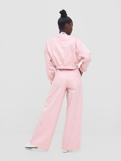 Zoya Nia Wide Leg Denim Pants - Light Pink - Shopzetu
