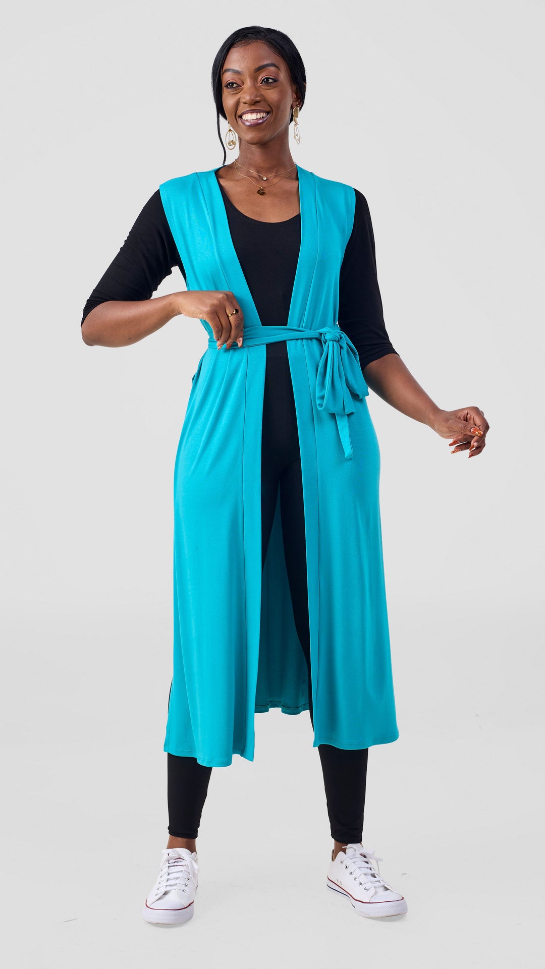 Vivo Chela Sleeveless Waterfall in Jersey - Sea Green