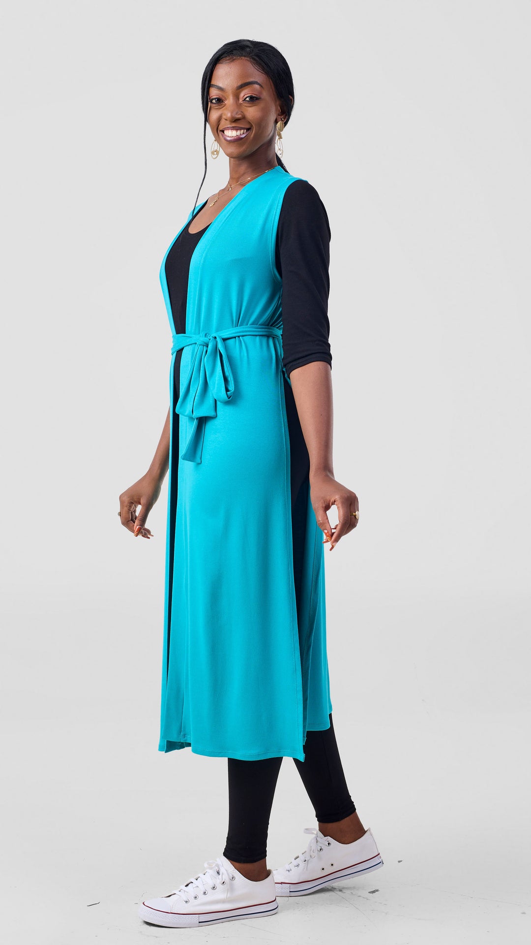 Vivo Chela Sleeveless Waterfall in Jersey - Sea Green