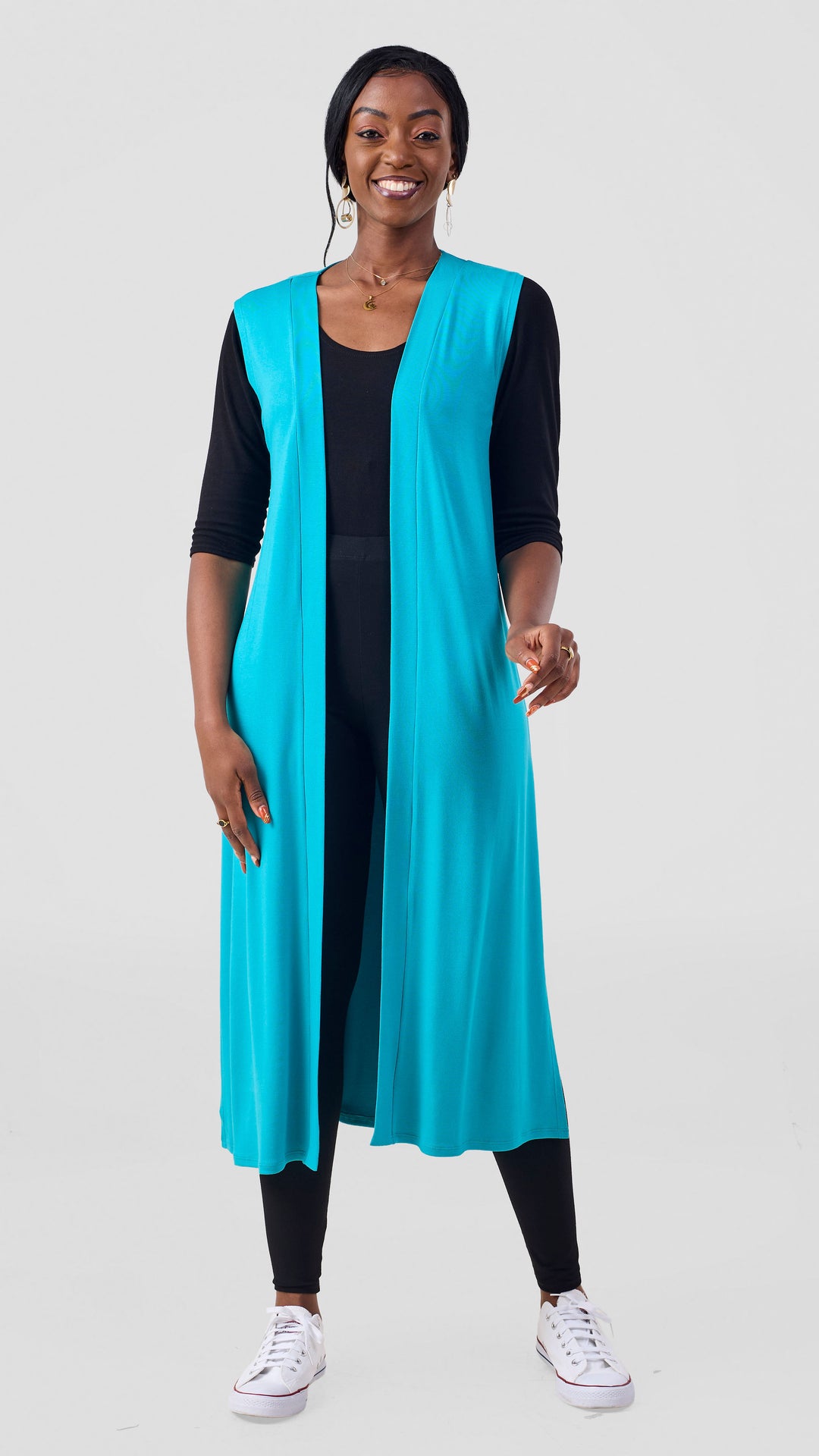 Vivo Chela Sleeveless Waterfall in Jersey - Sea Green