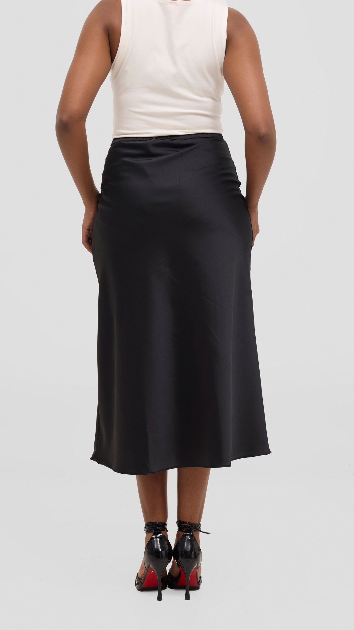 Vivo Samira Slip Skirt - Black - Shopzetu