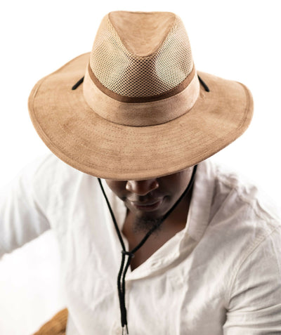 Accessorize With Style Suede Vent Hat - Beige - Shopzetu
