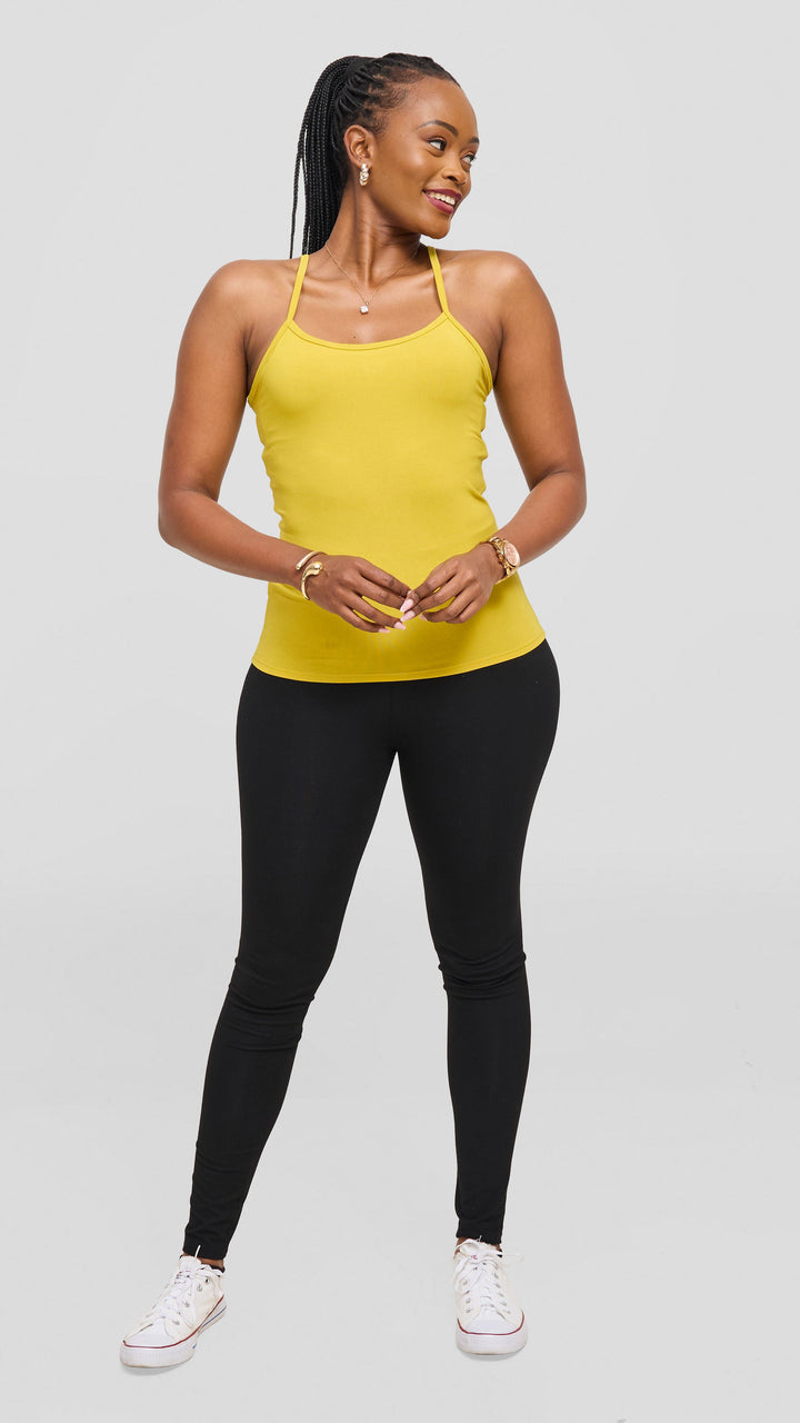 Vivo Spaghetti Tank Top in Jersey - Olive