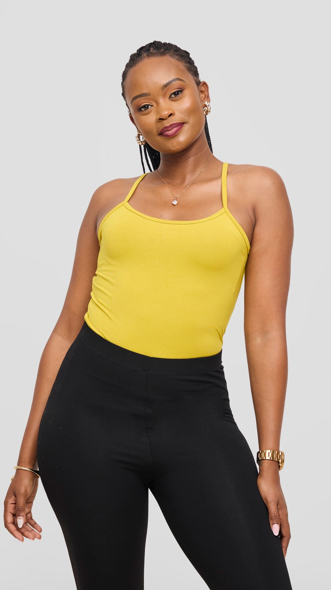 Vivo Spaghetti Tank Top in Jersey - Olive