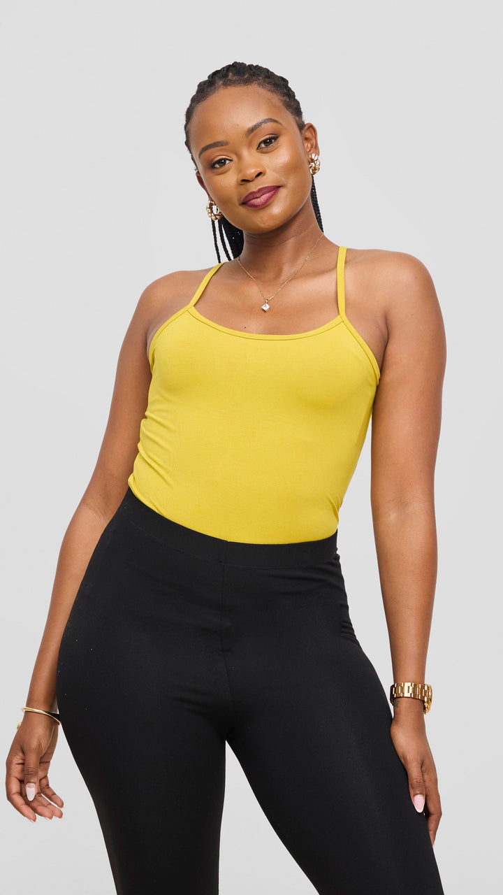 Vivo Spaghetti Tank Top in Jersey - Olive