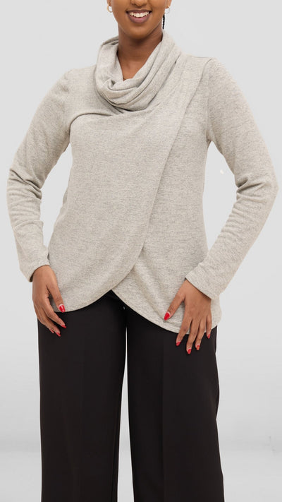 Vivo Basic Tulip Sweater - Grey - Shopzetu