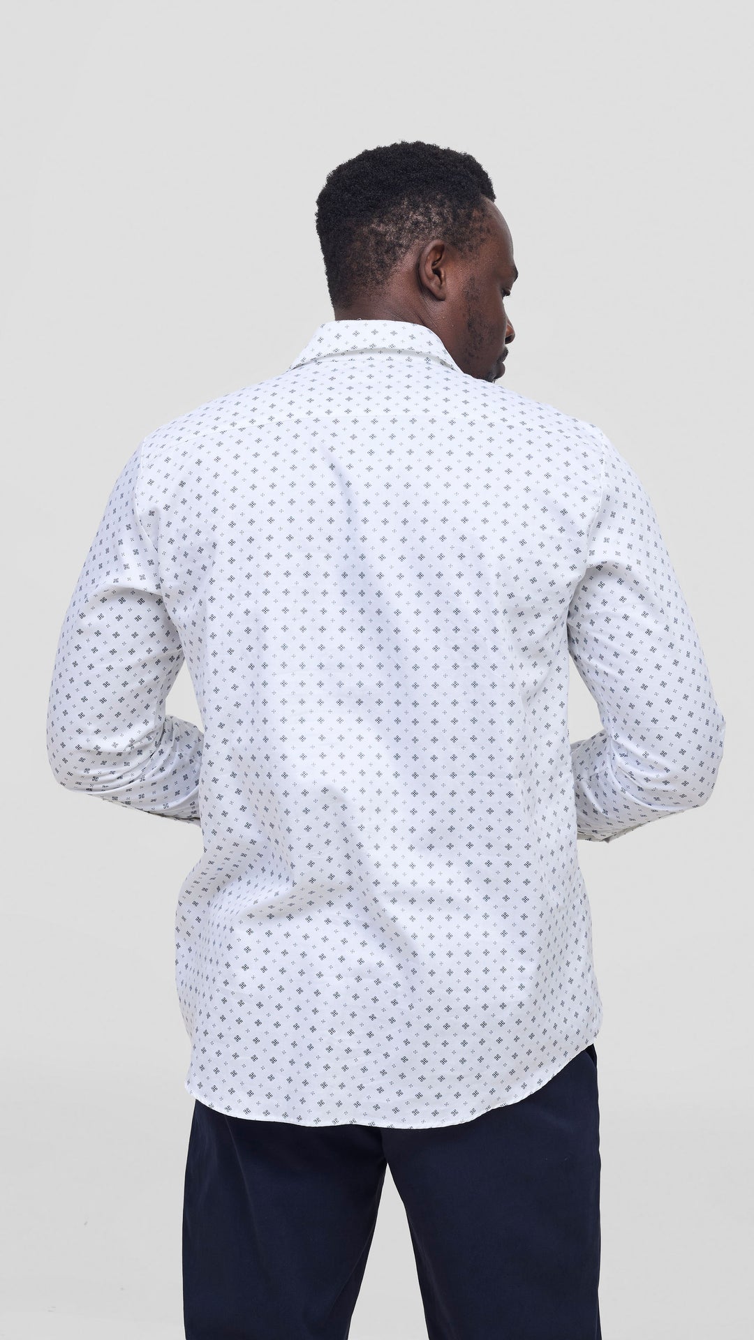 Safari By Vivo Mens Cotton Short Sleeve Shirt - White / Black Print