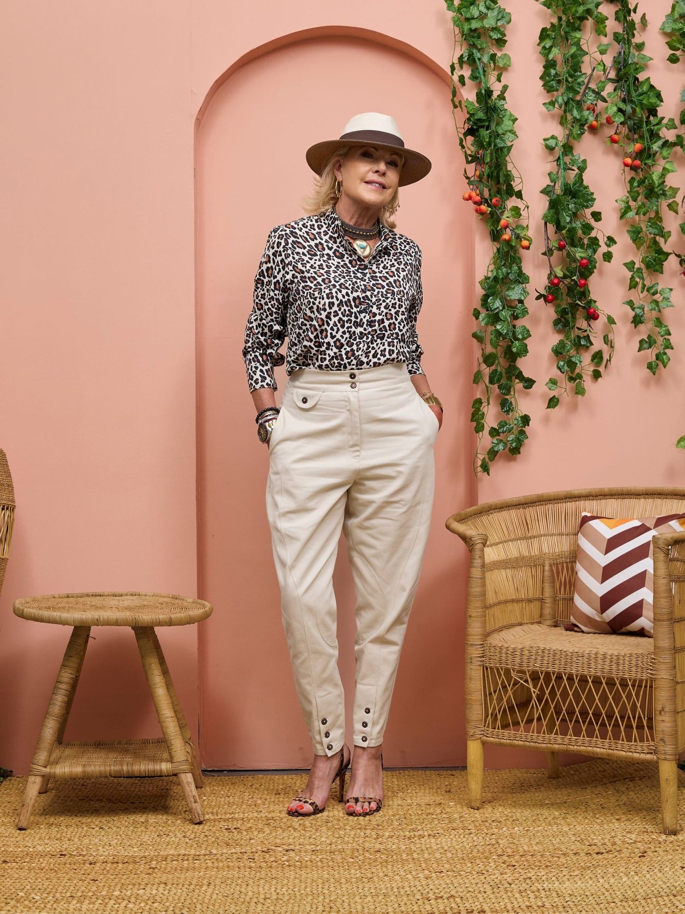 Safari Chui Placket Top - Chui Print - Shopzetu