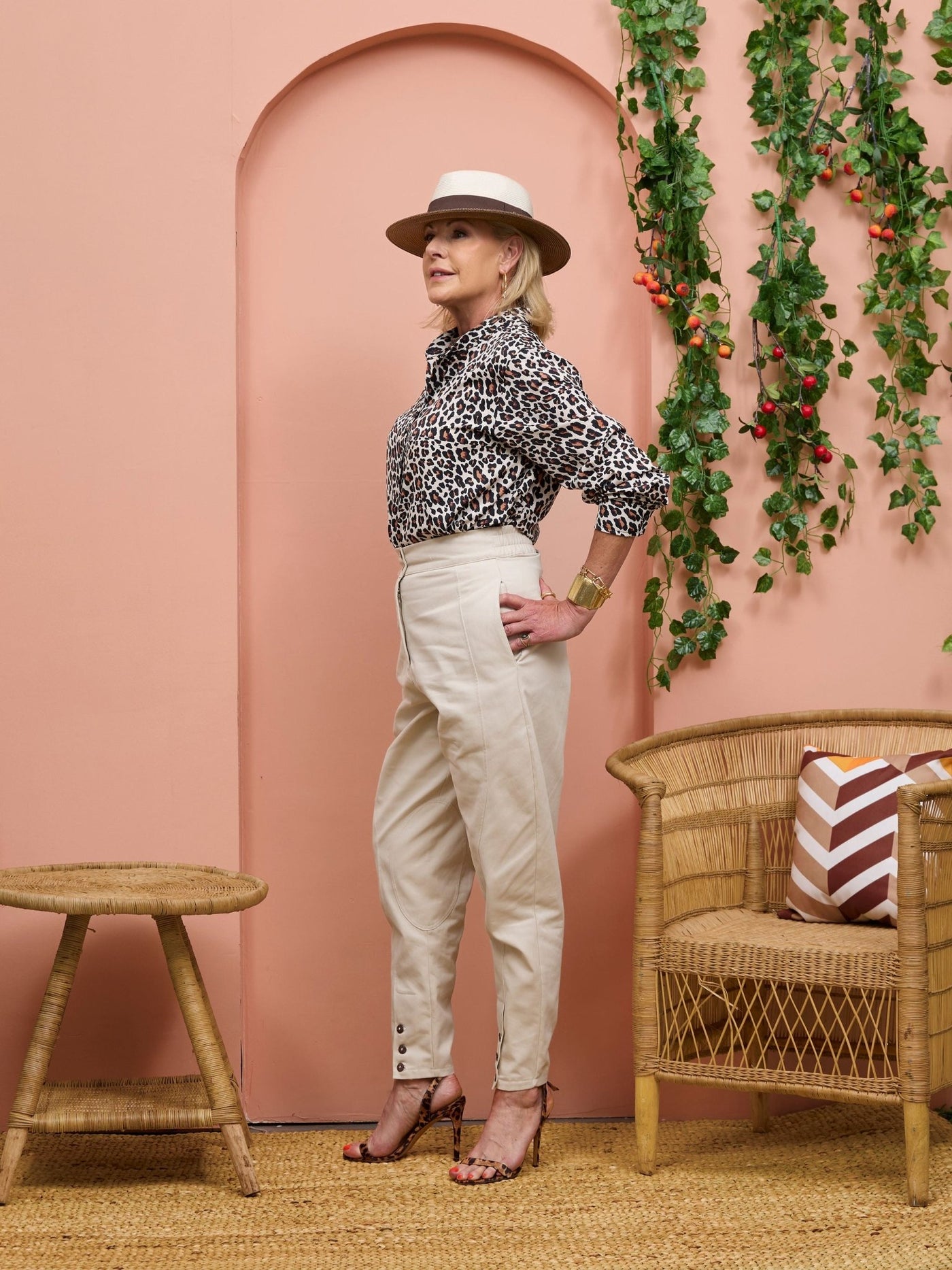 Safari Chui Placket Top - Chui Print - Shopzetu