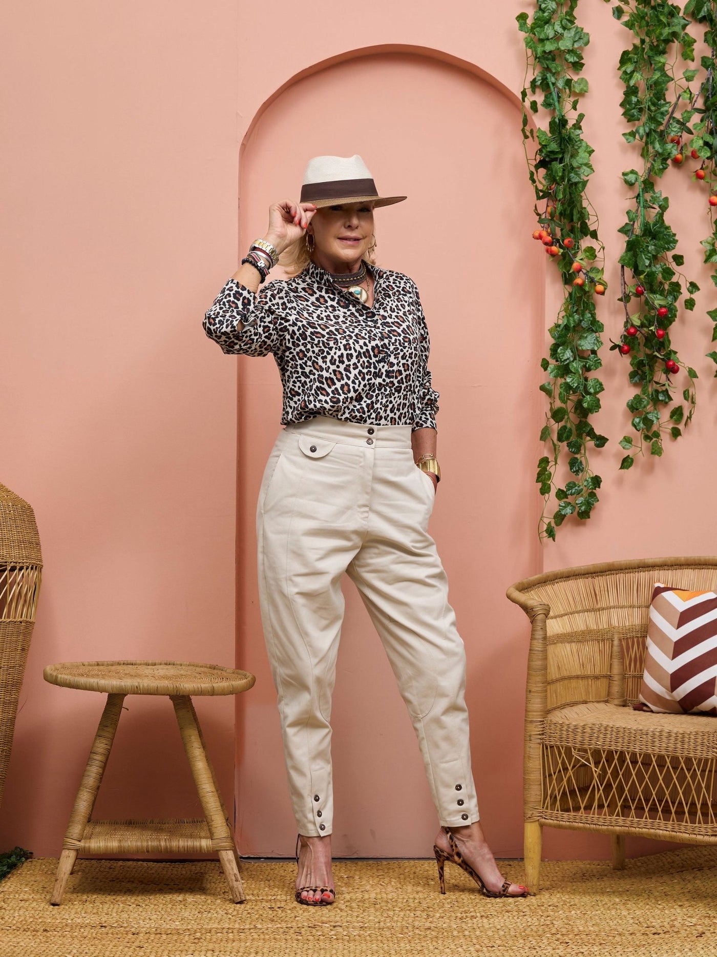 Safari Chui Placket Top - Chui Print - Shopzetu
