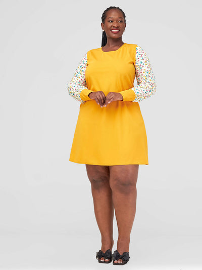 Jolly Fancy Wear Tamasha Shift Dress - Mustard - Shopzetu