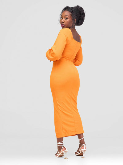 Stylish Sisters Bodycon Dress - Orange - Shopzetu