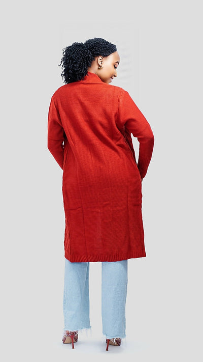 The Fashion Frenzy Waterfall Cardigan - Burnt Orange - Shopzetu