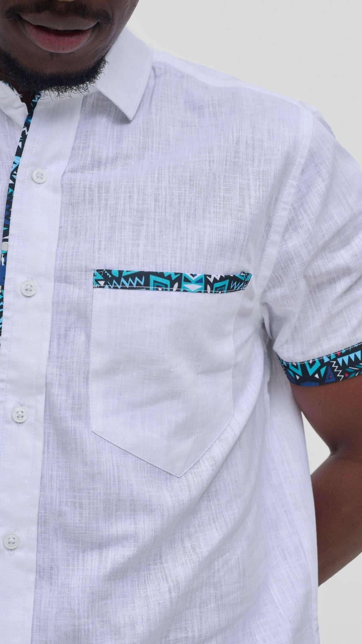 Kitu Kali Linen KK Shirt - White - Shopzetu