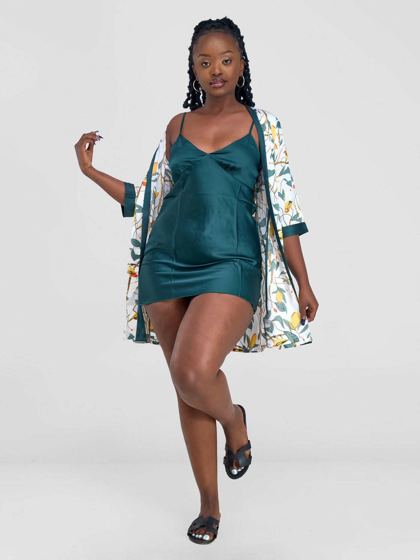 Silk Robe Set - Green