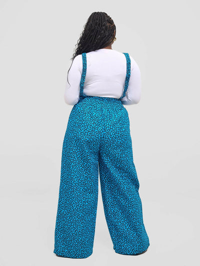 Waridi Africa Bahari Dungaree Jumpsuit - Blue - Shopzetu
