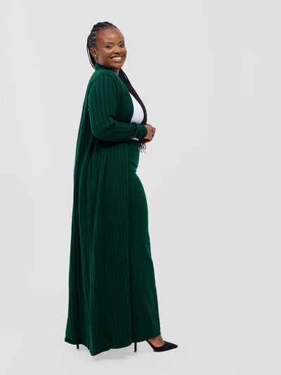 Lalani Rib Maxi Waterfall - Dark Green - Shopzetu