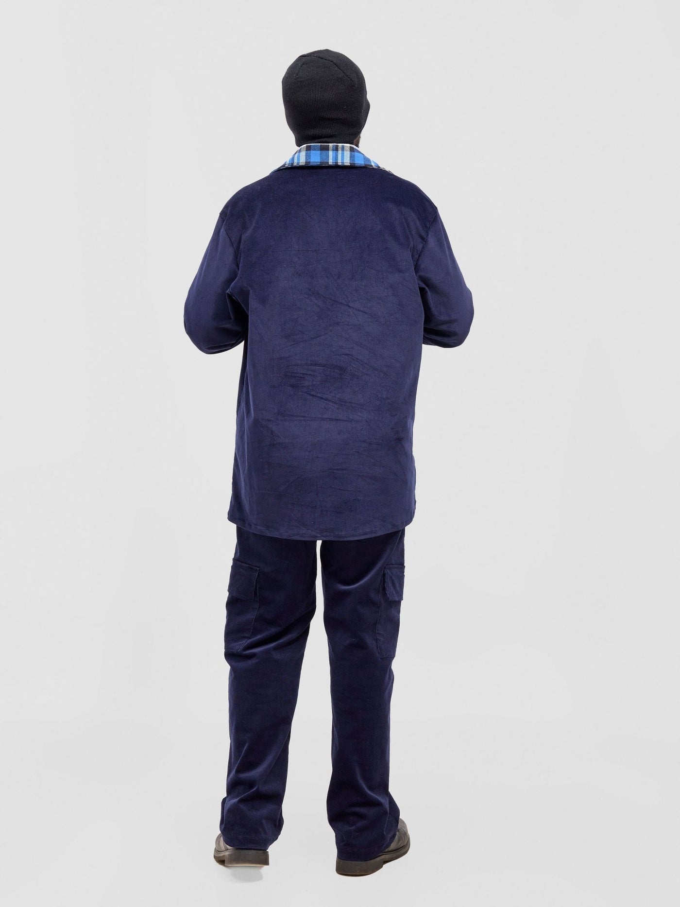 Zoya Aridi Unisex Shacket (Corduroy) - Navy / Blue Flannel - Shopzetu