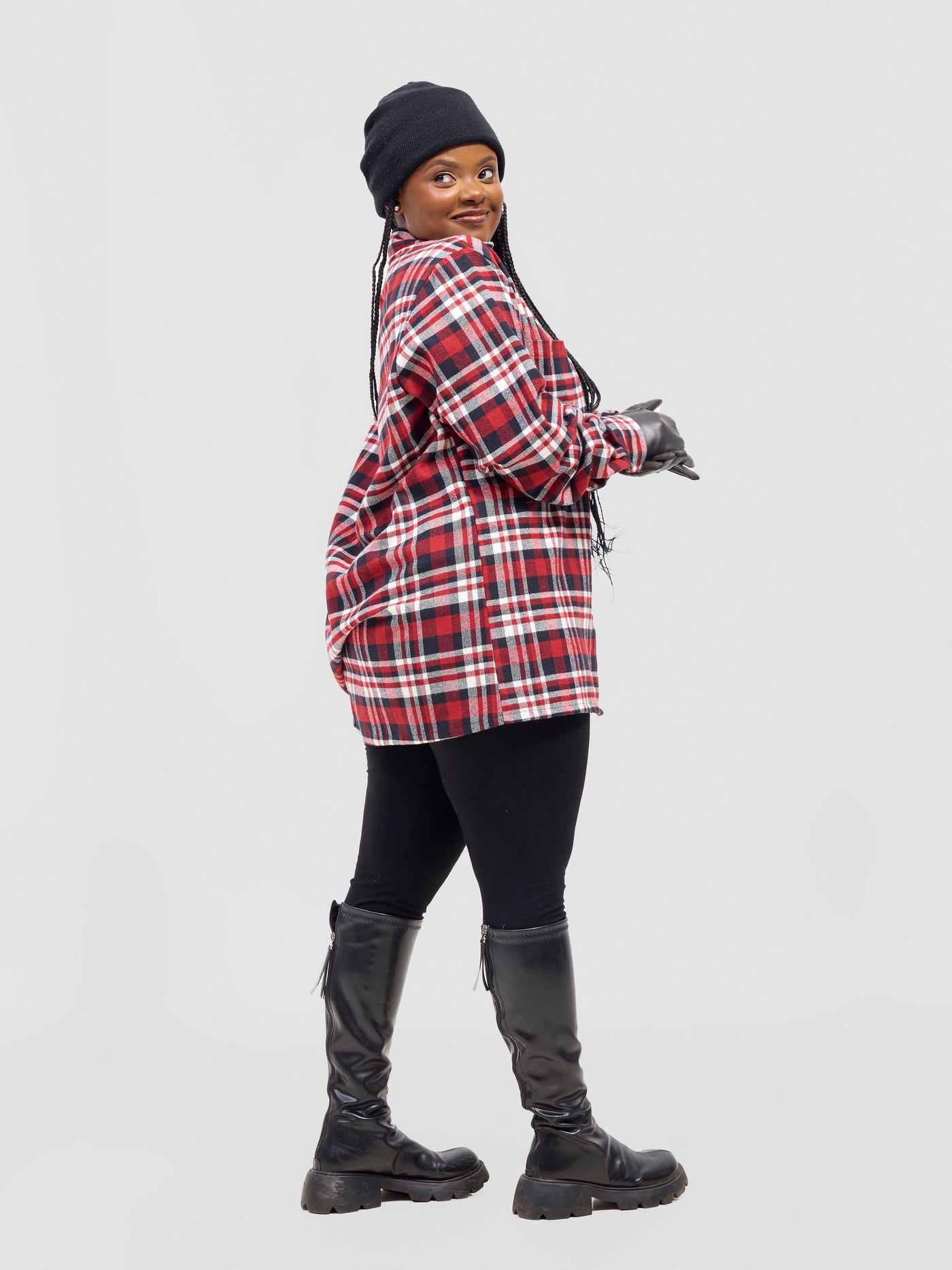 Zoya Aridi Unisex Shacket (Flannel) - Red/Black