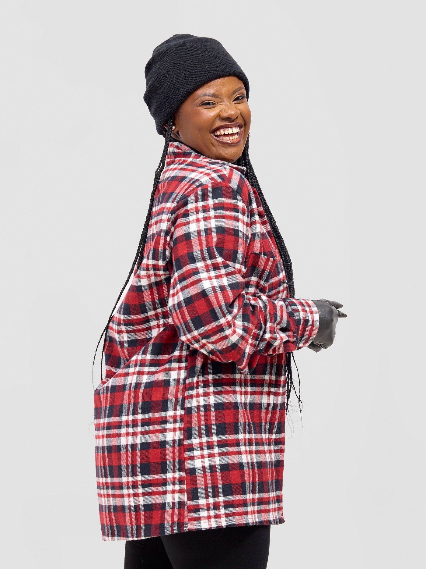 Zoya Aridi Unisex Shacket (Flannel) - Red/Black