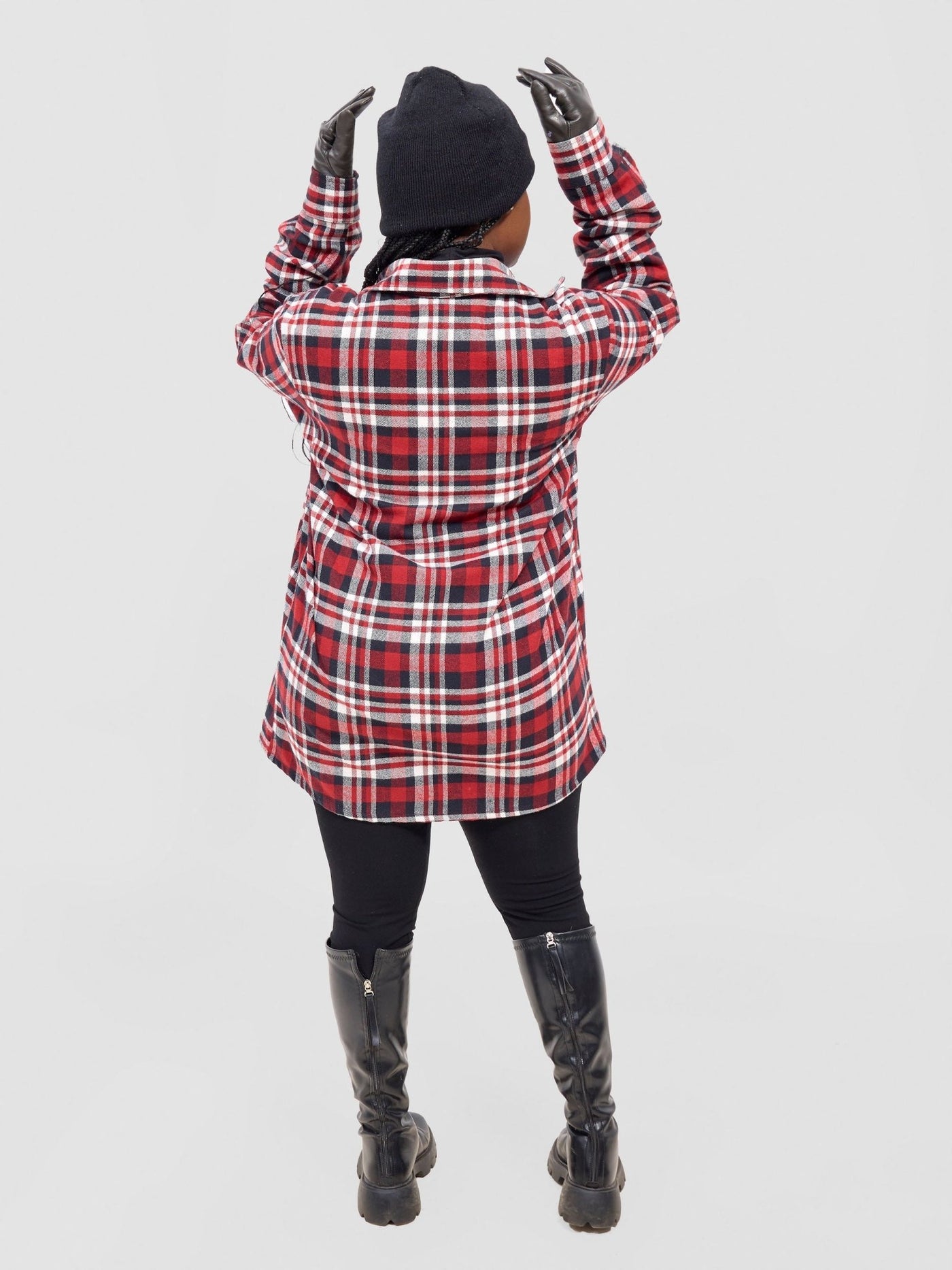 Zoya Aridi Unisex Shacket (Flannel) - Red Flannel - Shopzetu