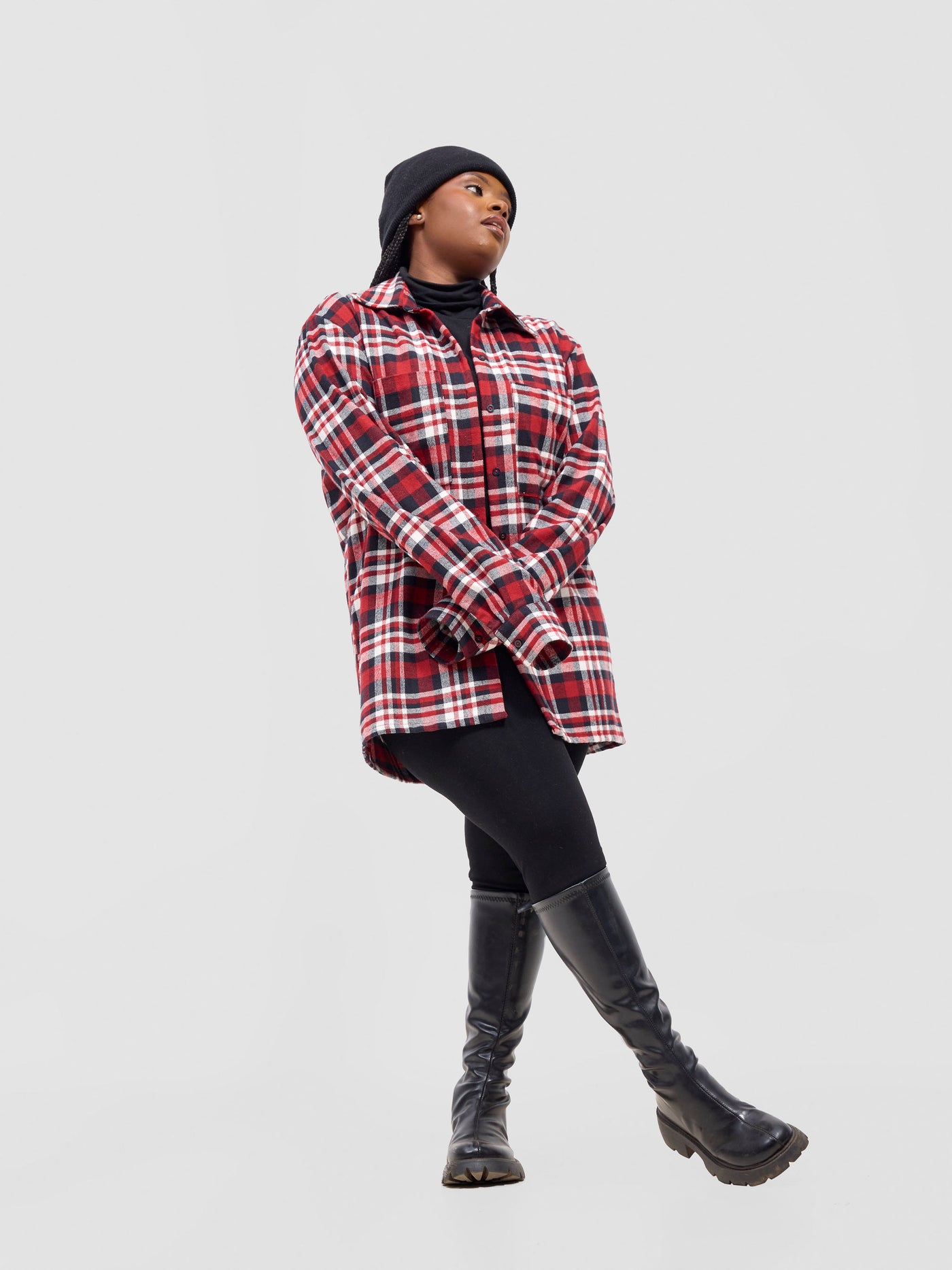 Zoya Aridi Unisex Shacket (Flannel) - Red/Black