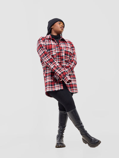 Zoya Aridi Unisex Shacket (Flannel) - Red/Black