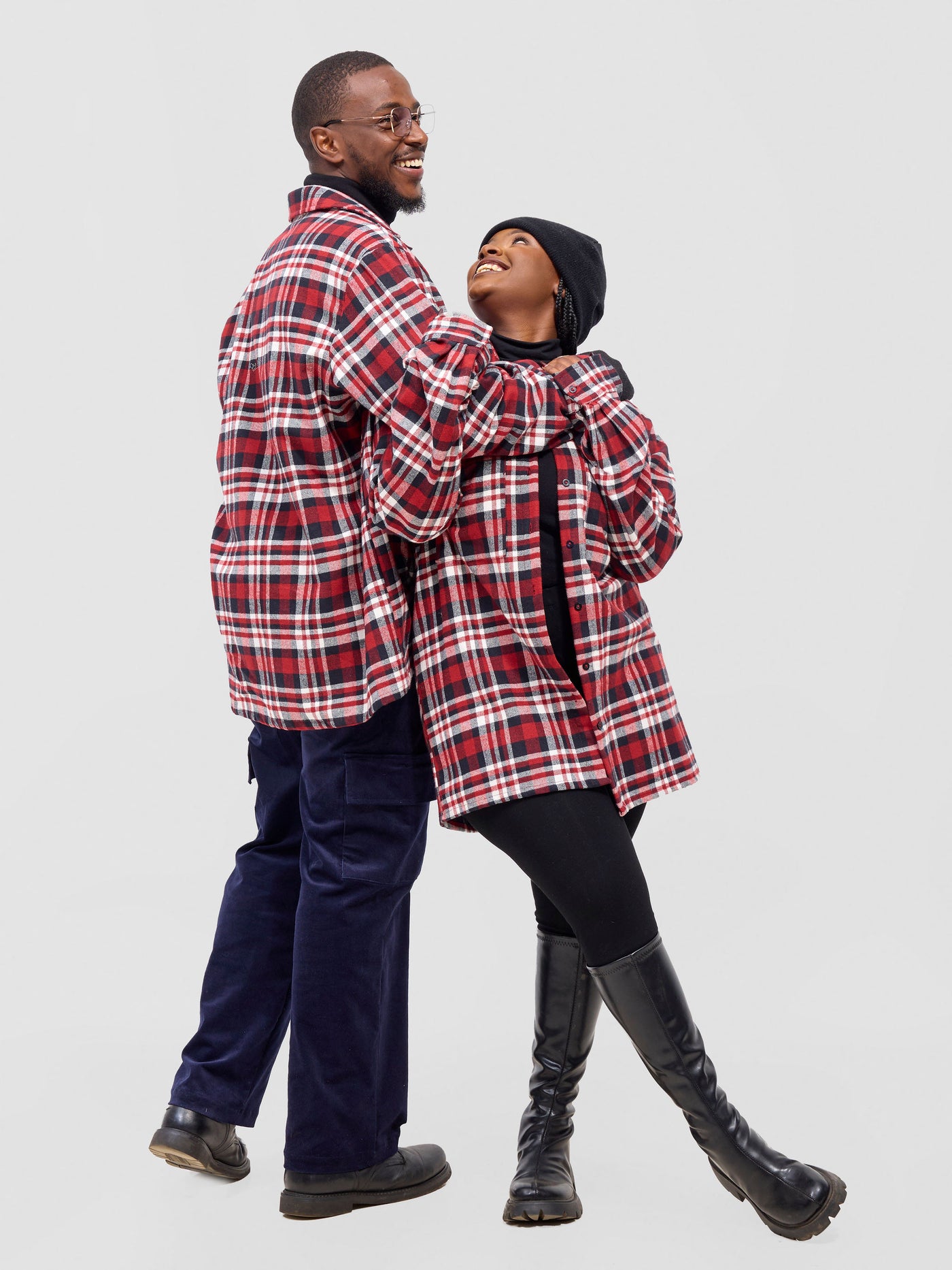 Zoya Aridi Unisex Shacket (Flannel) - Red/Black