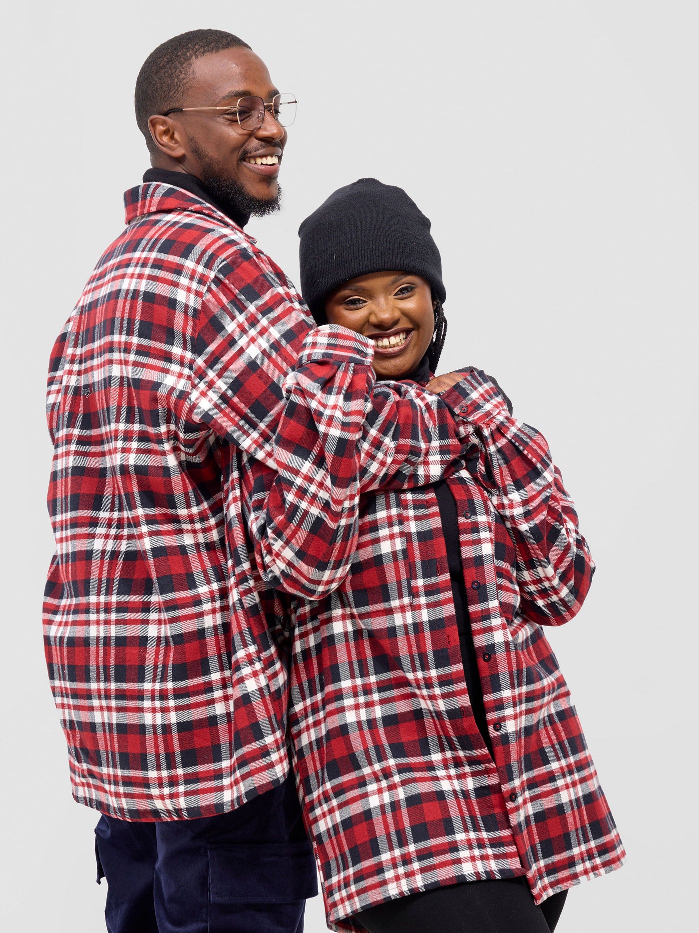 Zoya Aridi Unisex Shacket (Flannel) - Red/Black