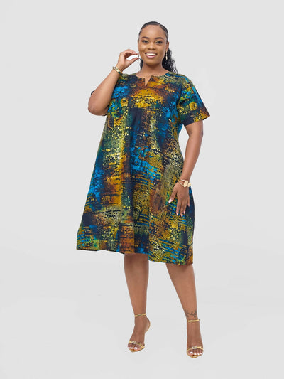 Prettygline Enzini Shift Dress - Multicolored - Shopzetu
