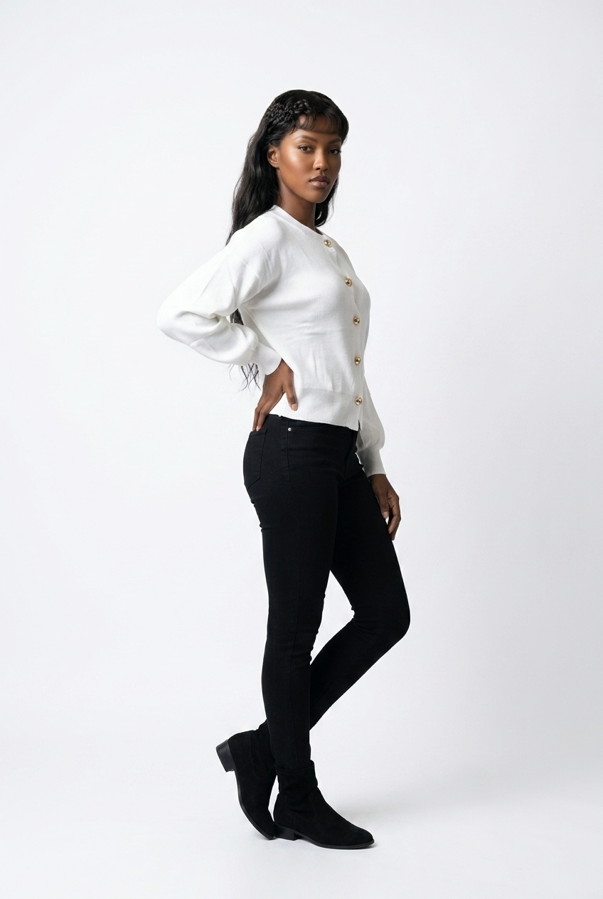 Stylish Sisters Knit Cardigan - White