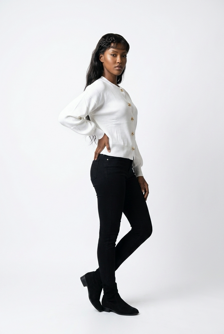 Stylish Sisters Knit Cardigan - White