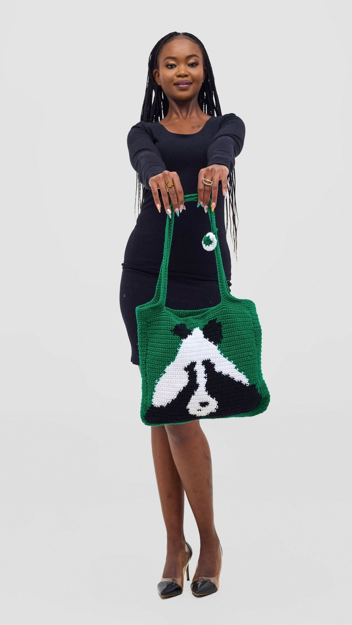 Brilliant Crotchet Tote Bag - Green - Shopzetu