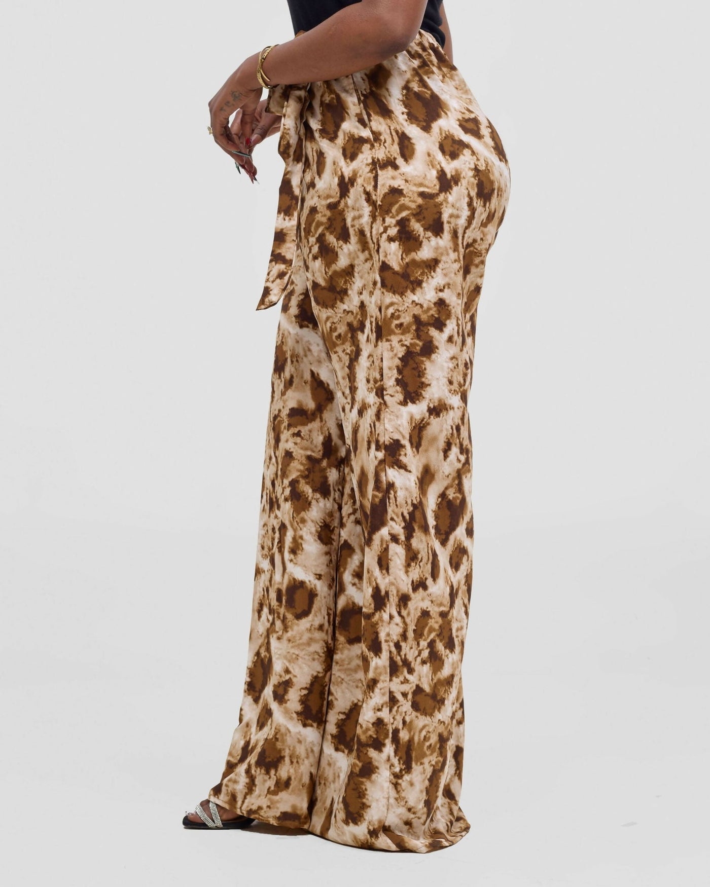 Poised Palazzo Pant - Brown - Shopzetu