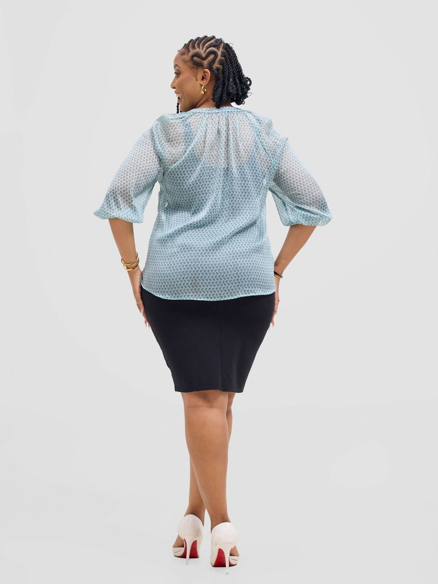 Lamazi Collections Chiffon Top - Mint Green - Shopzetu