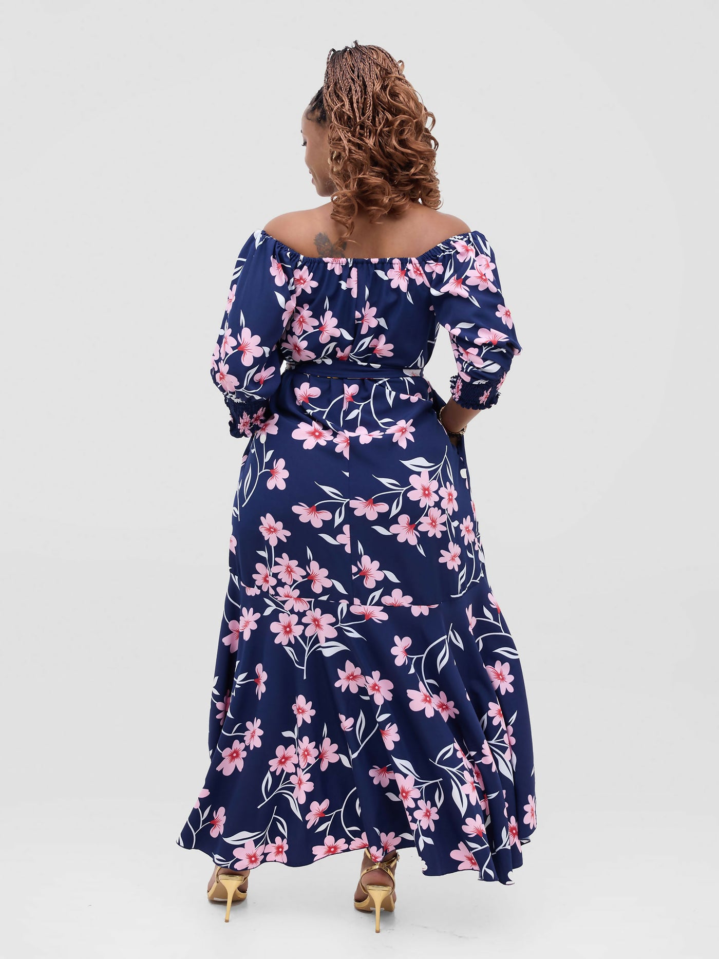 Lizola Kaylin Dress - Navyblue Flowered - Shopzetu