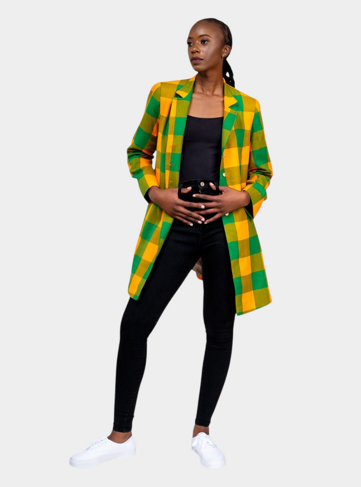 Rafiki Threads Trench Coat - Yellow / Green